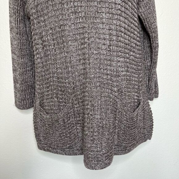 Chicos Brown Marled Sweater Scoop Neck Drop Shoulder Hip Pockets Women Medium - Picture 4 of 10